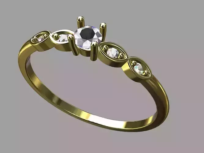 Ring with 3 00mm Central Stone
