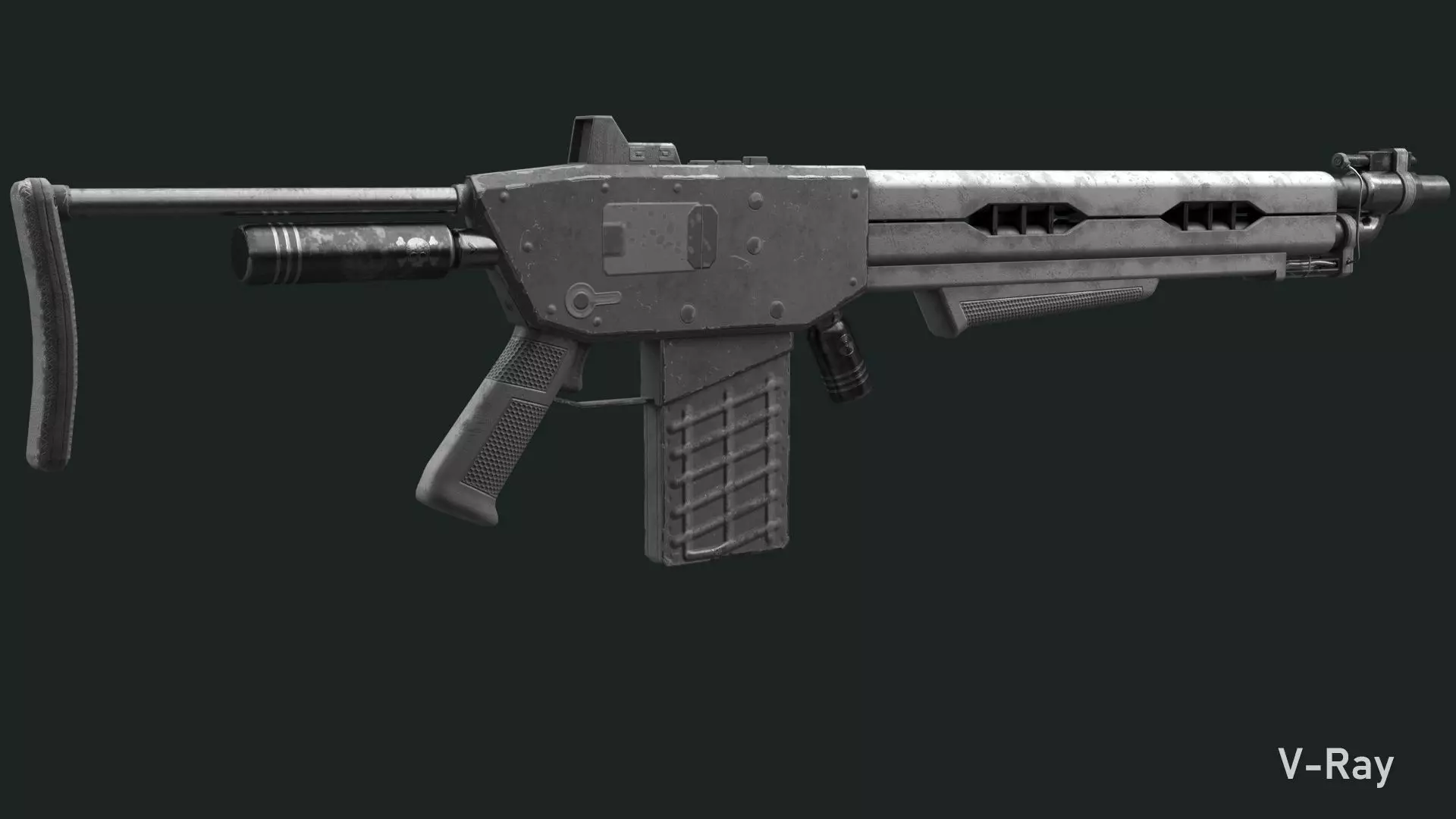 Sci-Fi Gun Low-poly 3D model_19