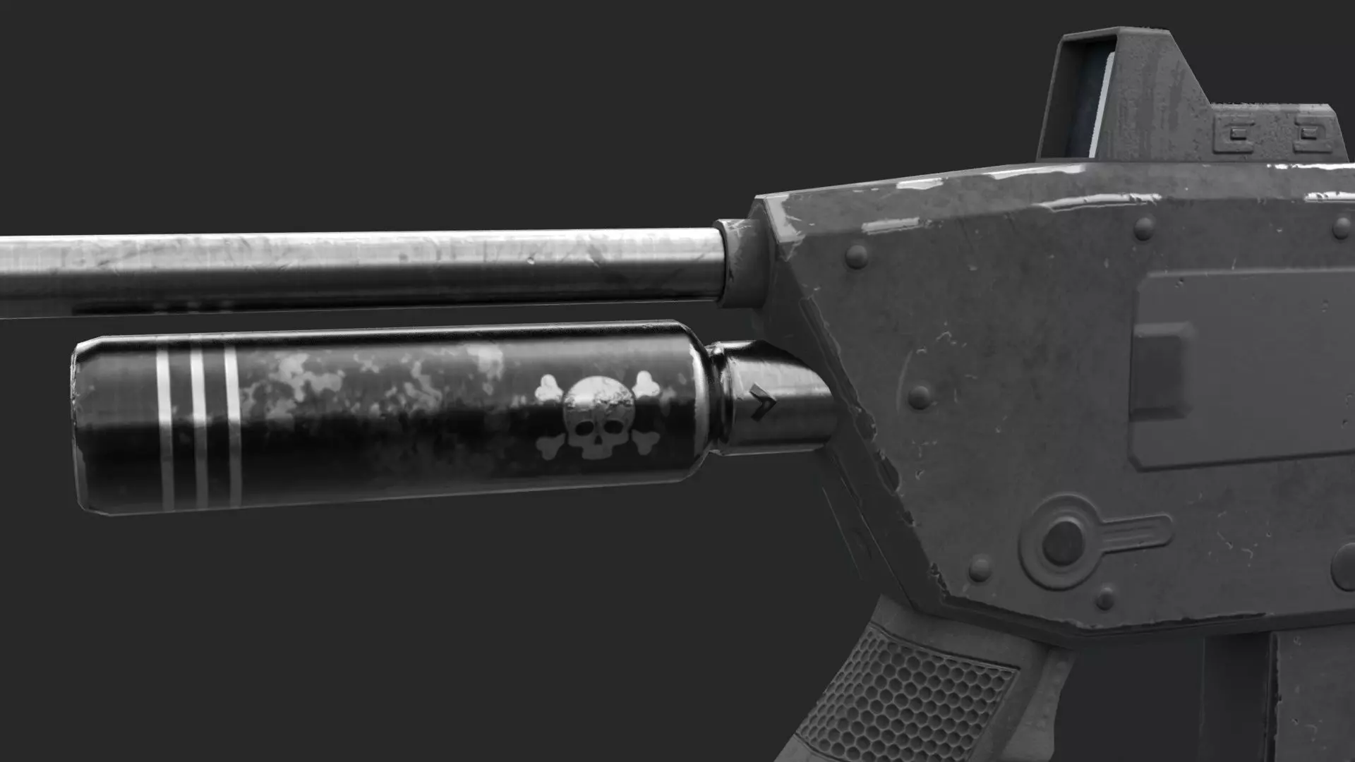 Sci-Fi Gun Low-poly 3D model_5