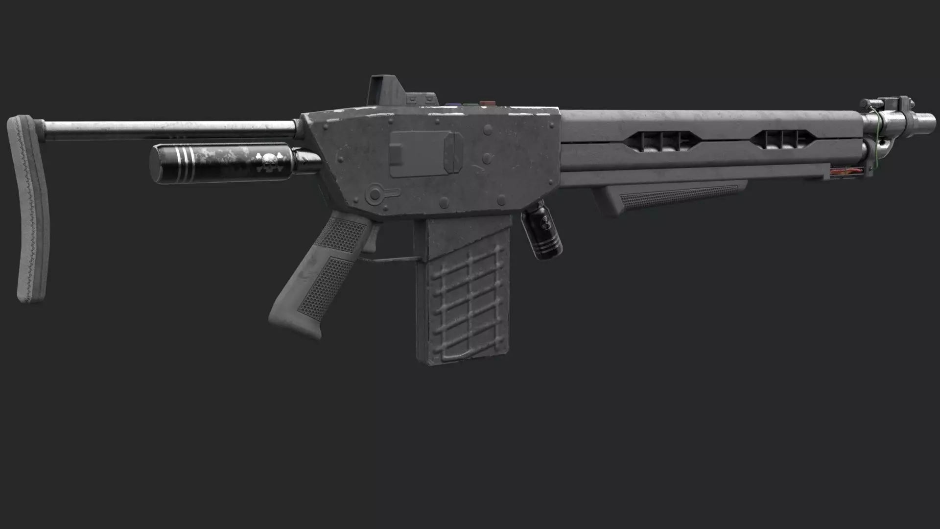 Sci-Fi Gun Low-poly 3D model_0