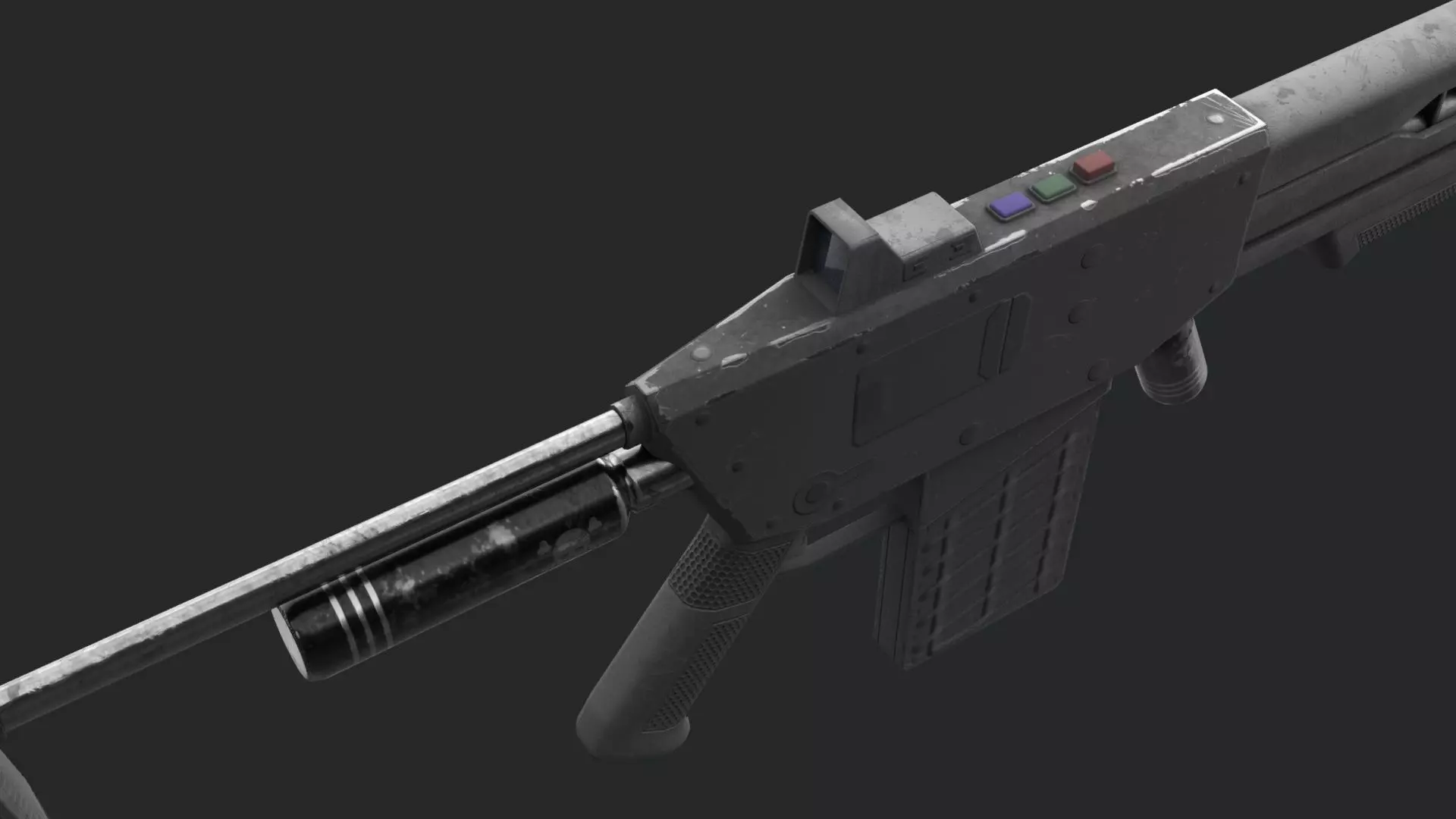 Sci-Fi Gun Low-poly 3D model_8