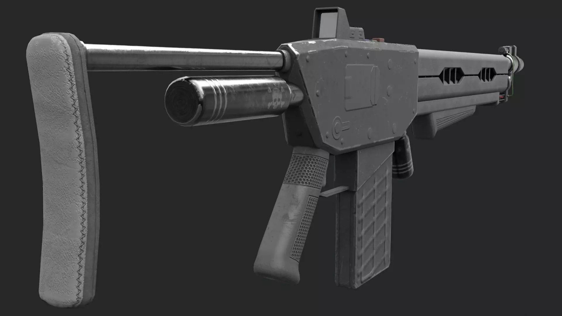 Sci-Fi Gun Low-poly 3D model_6