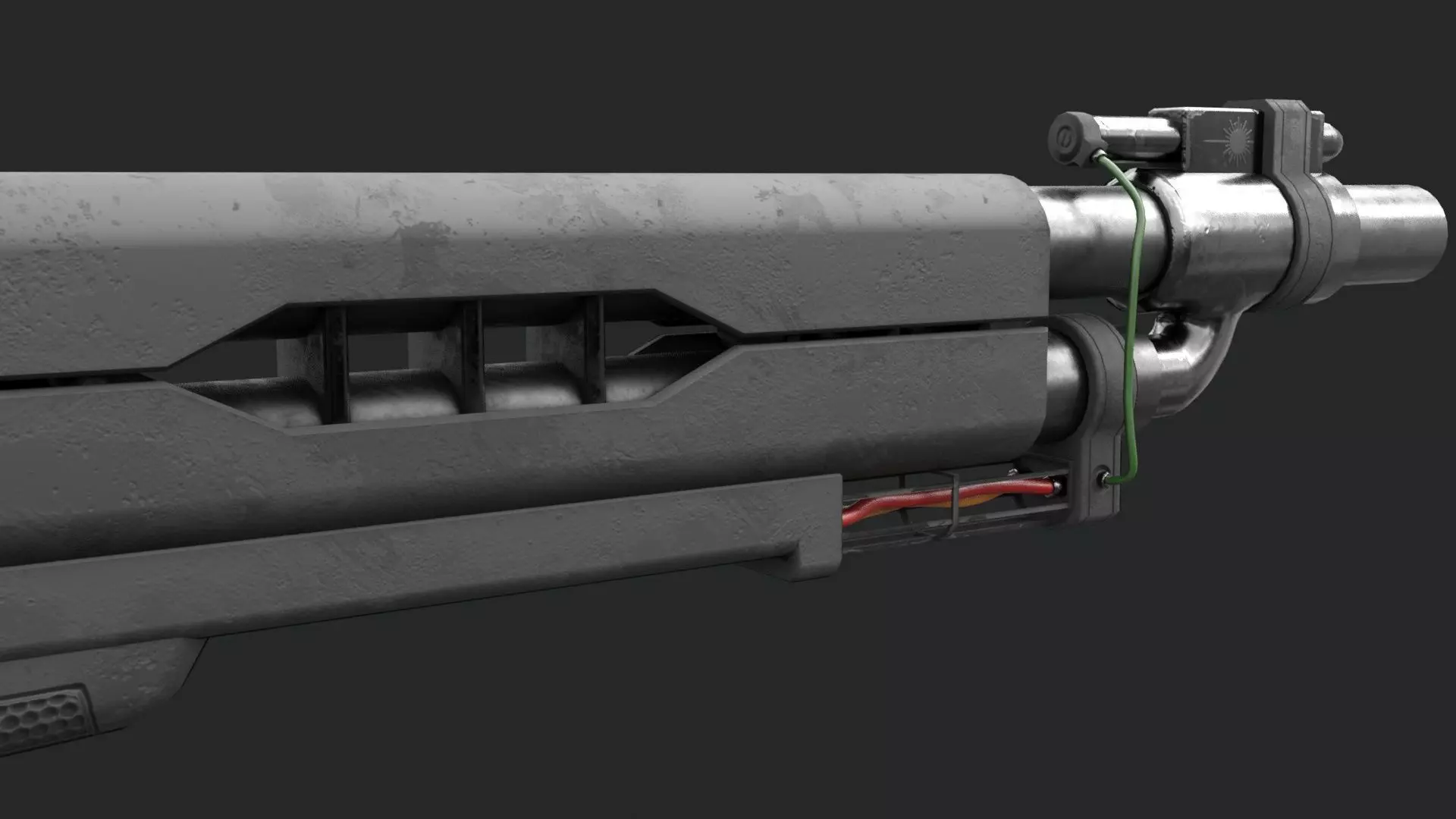 Sci-Fi Gun Low-poly 3D model_9