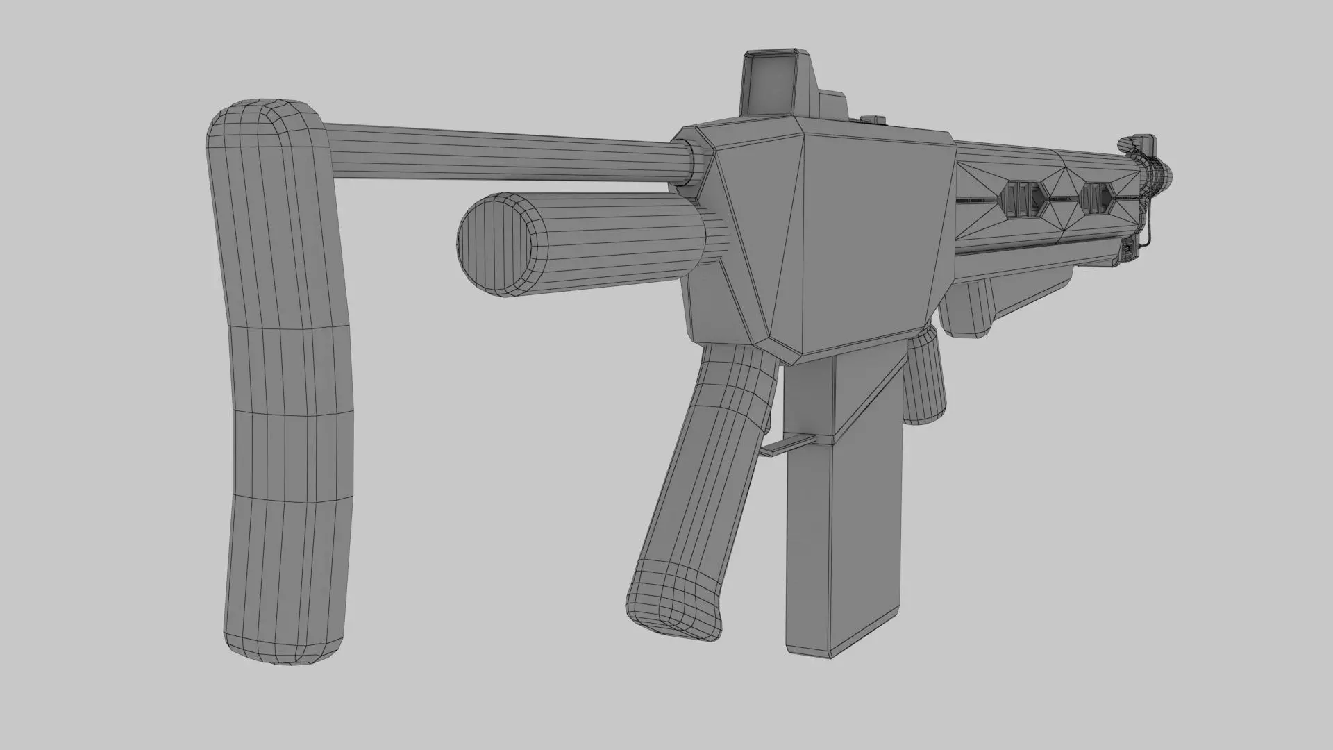 Sci-Fi Gun Low-poly 3D model_21