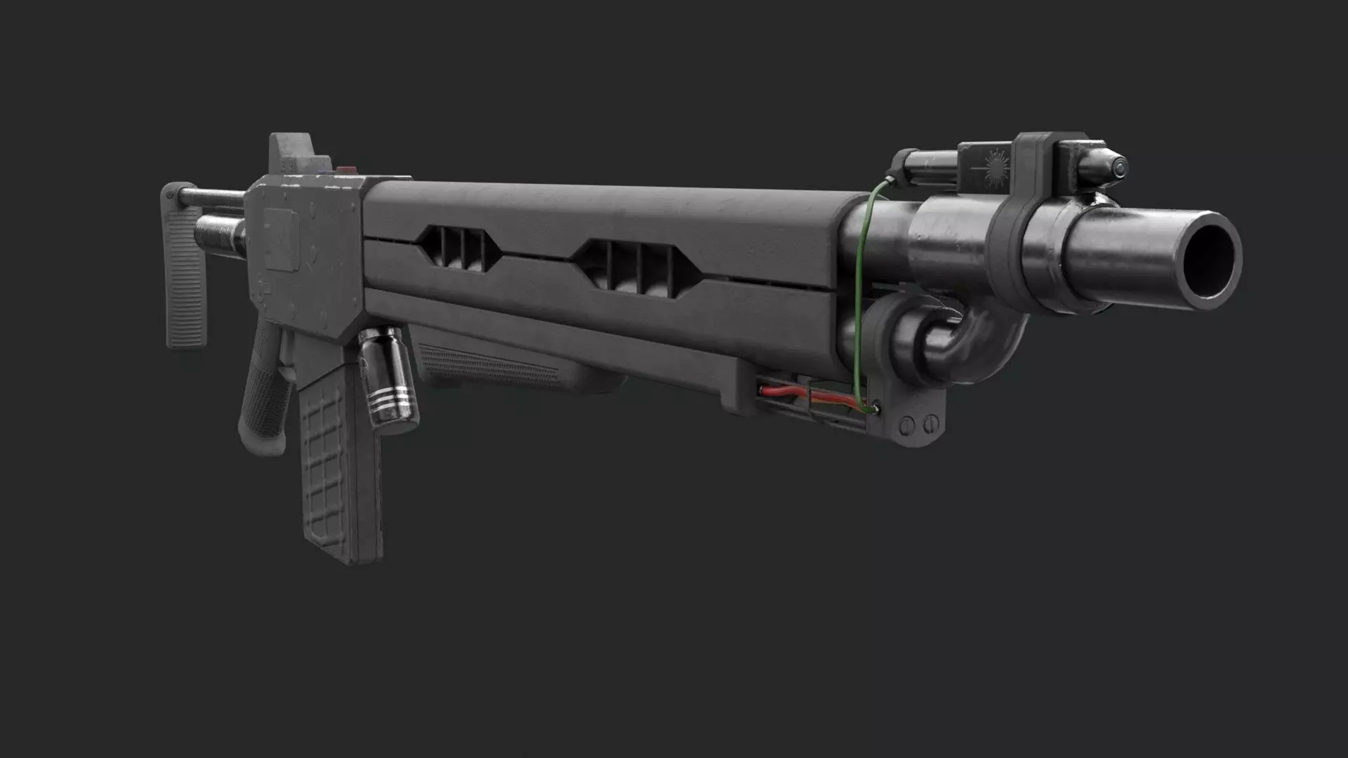 Sci-Fi Gun Low-poly 3D model_2