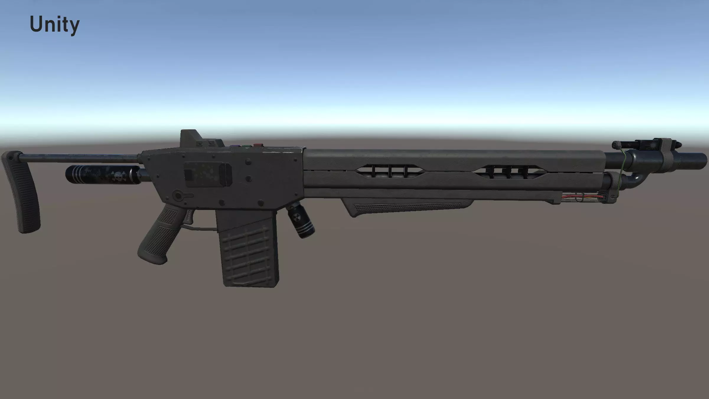 Sci-Fi Gun Low-poly 3D model_12