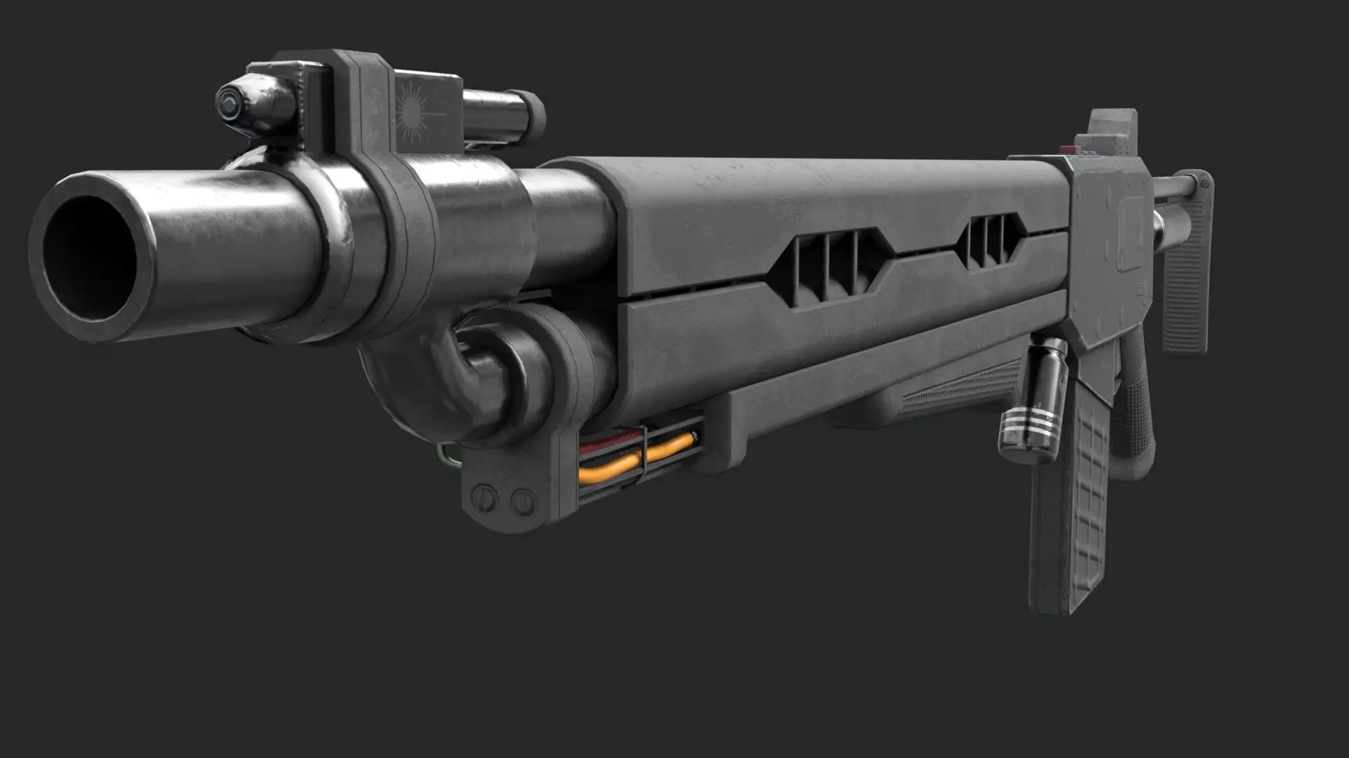 Sci-Fi Gun Low-poly 3D model_10