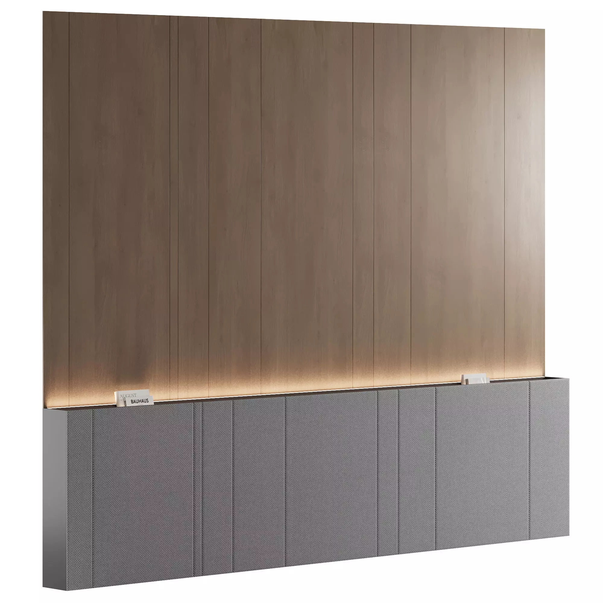 Modern Headboard with Built-In Shelf for Books 3D model