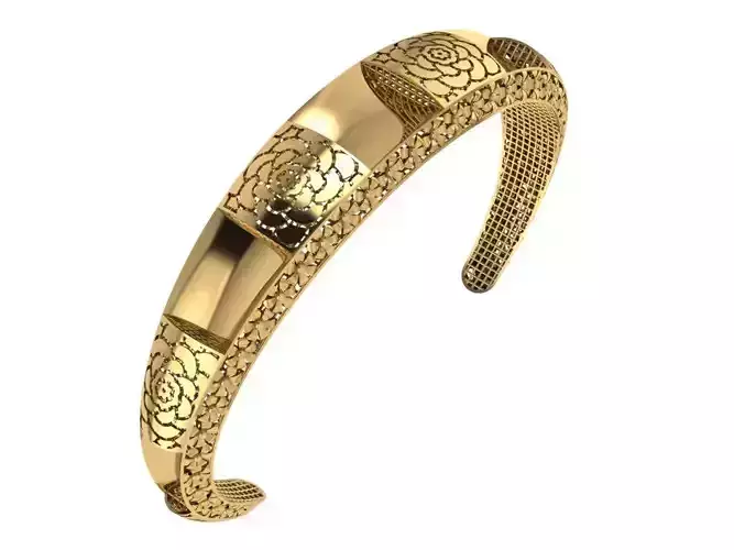 Custom Design Gold Bracelet 3D print model Custom Design Gold Bracelet 3D print model
