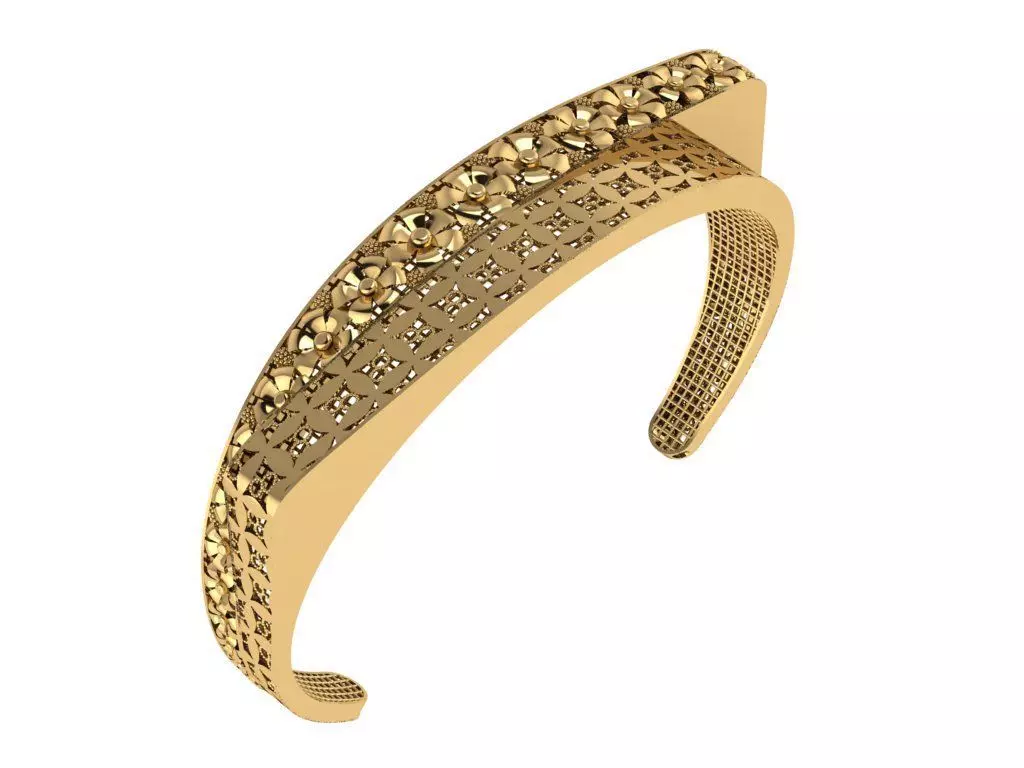 Custom Design Gold Bracelet 3D print model_0