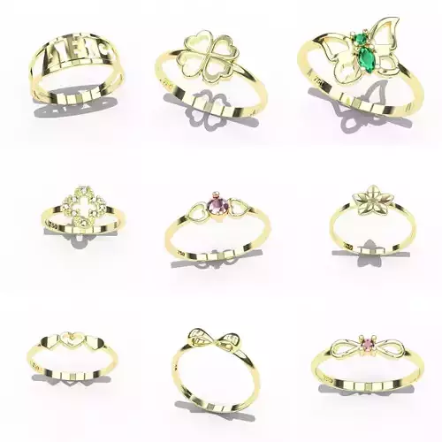 Pack of gold ring jewelry