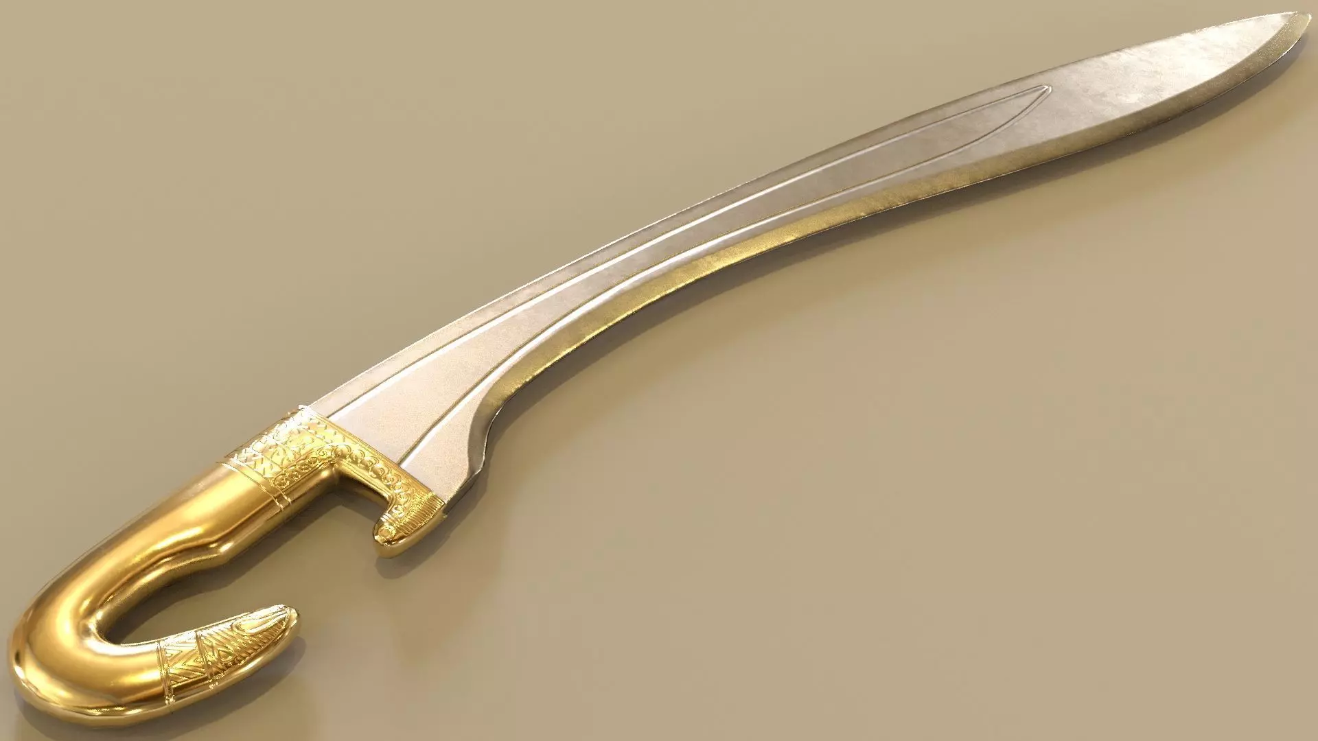 Spanish Falcata Low-poly 3D model_0