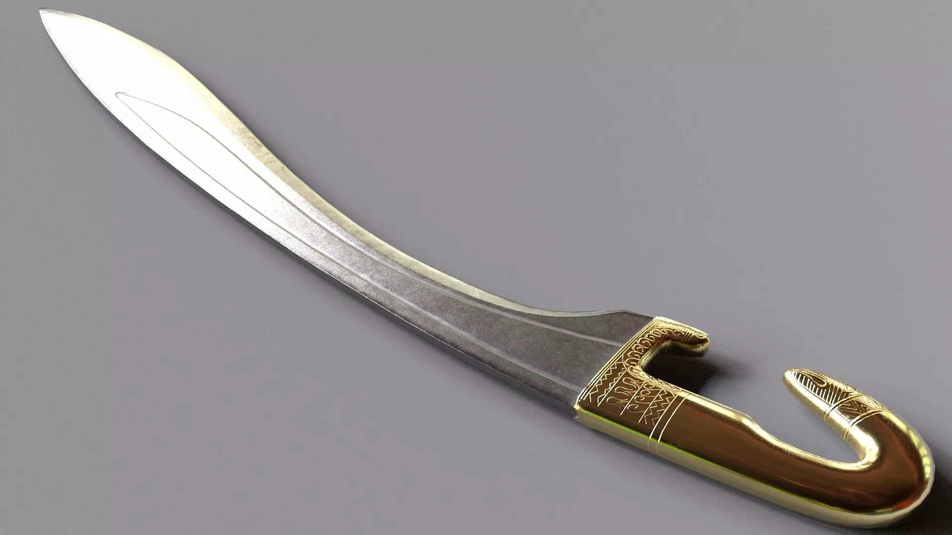 Spanish Falcata Low-poly 3D model_5