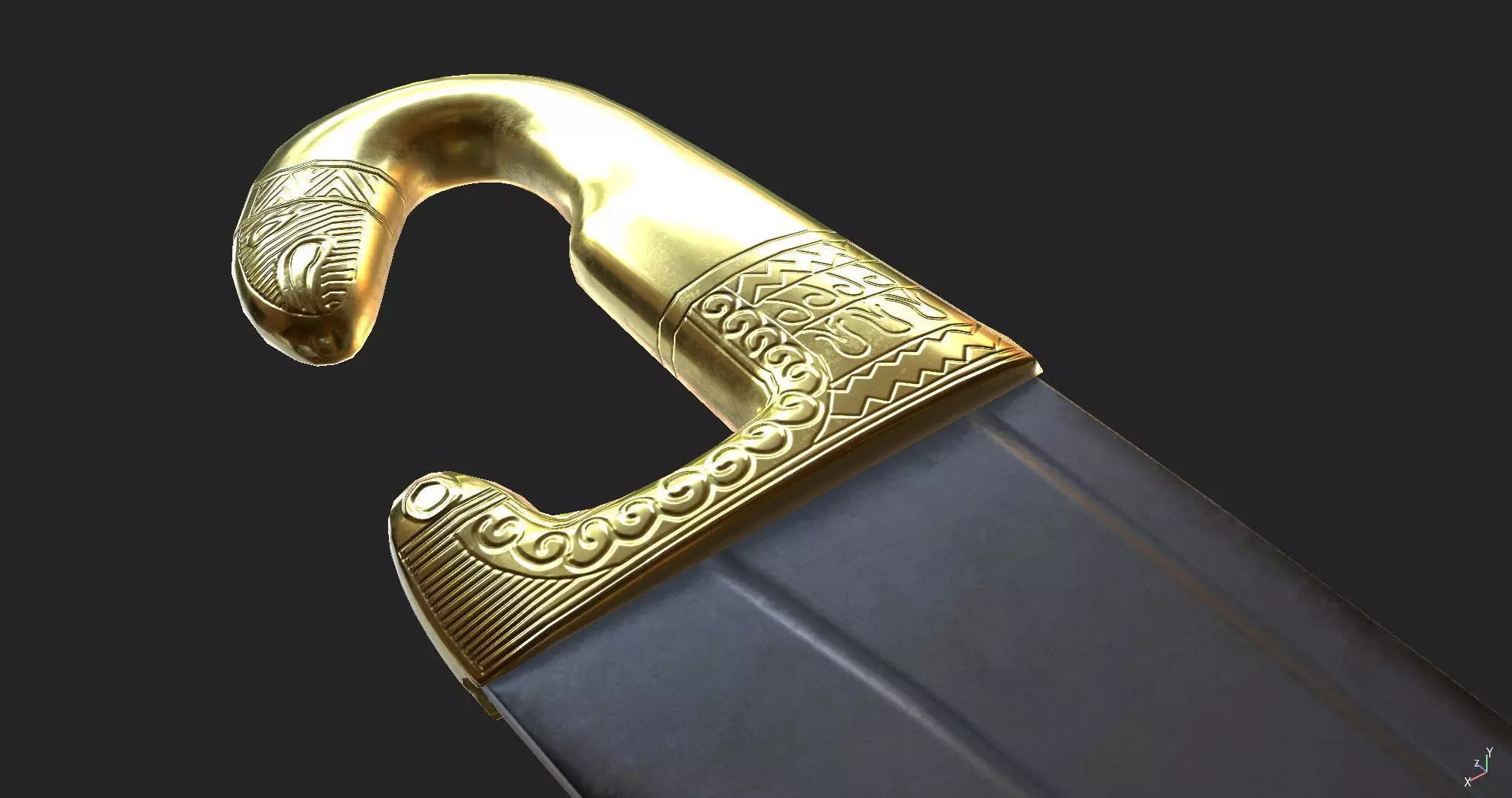 Spanish Falcata Low-poly 3D model_7