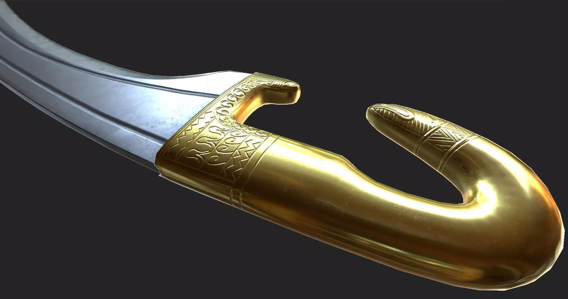 Spanish Falcata Low-poly 3D model_8