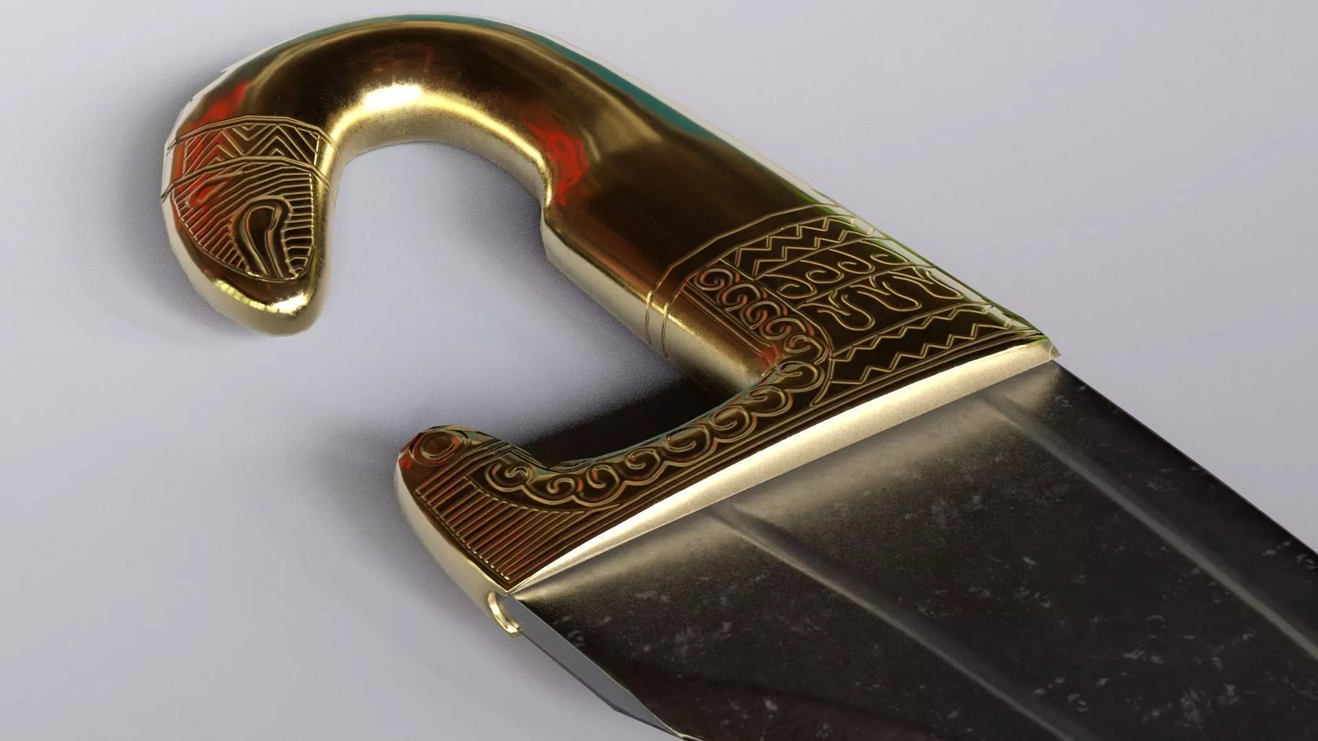 Spanish Falcata Low-poly 3D model_4