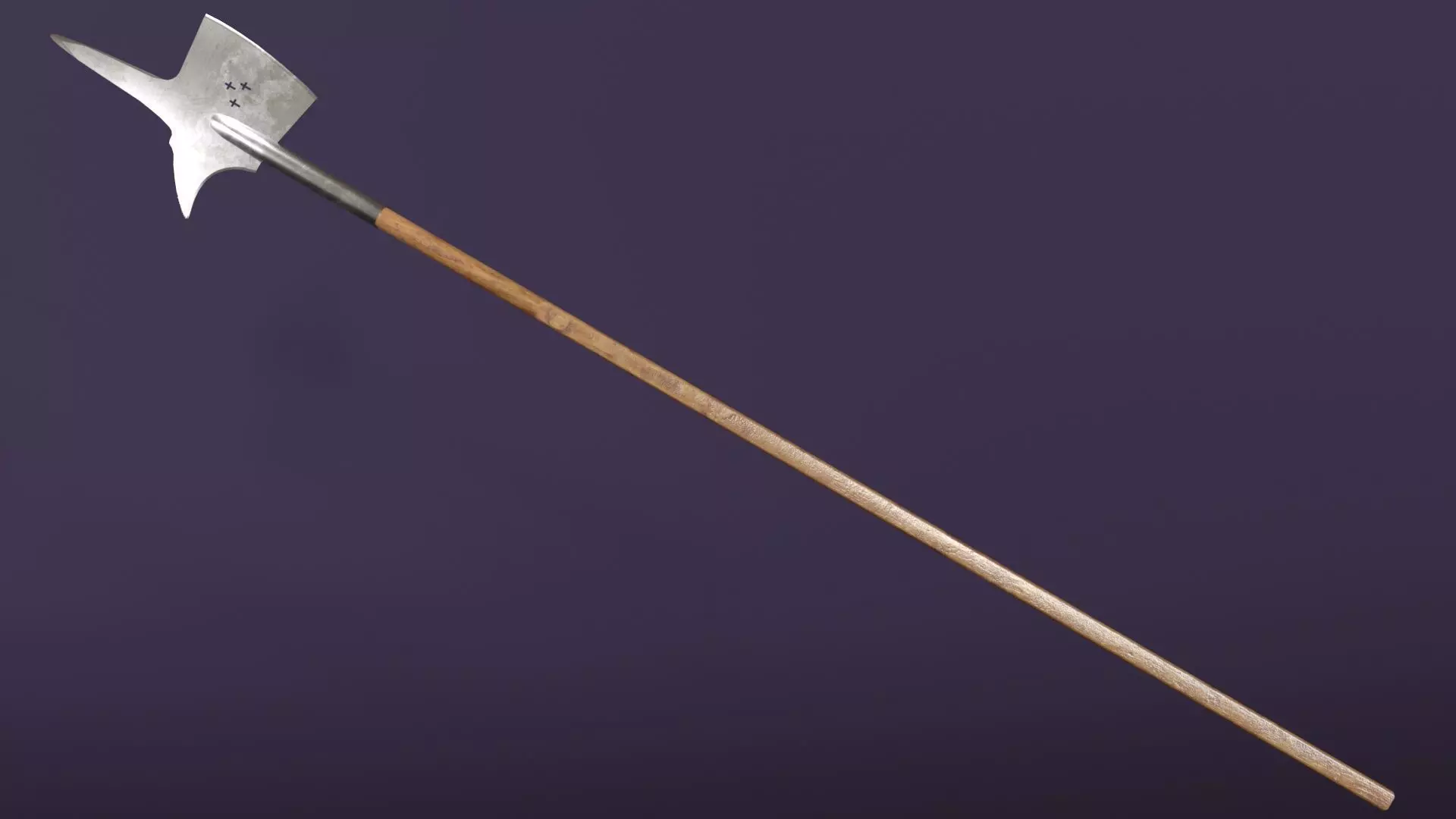 Swiss Halberd Low-poly 3D model