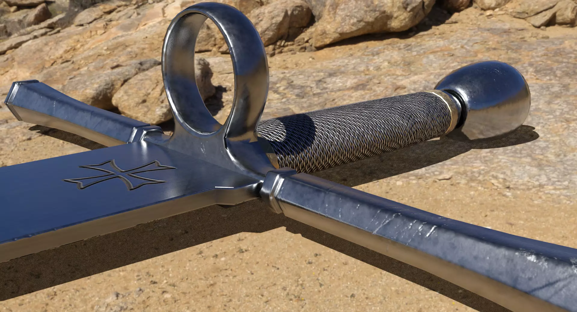 Swordbreaker Low-poly 3D model_2