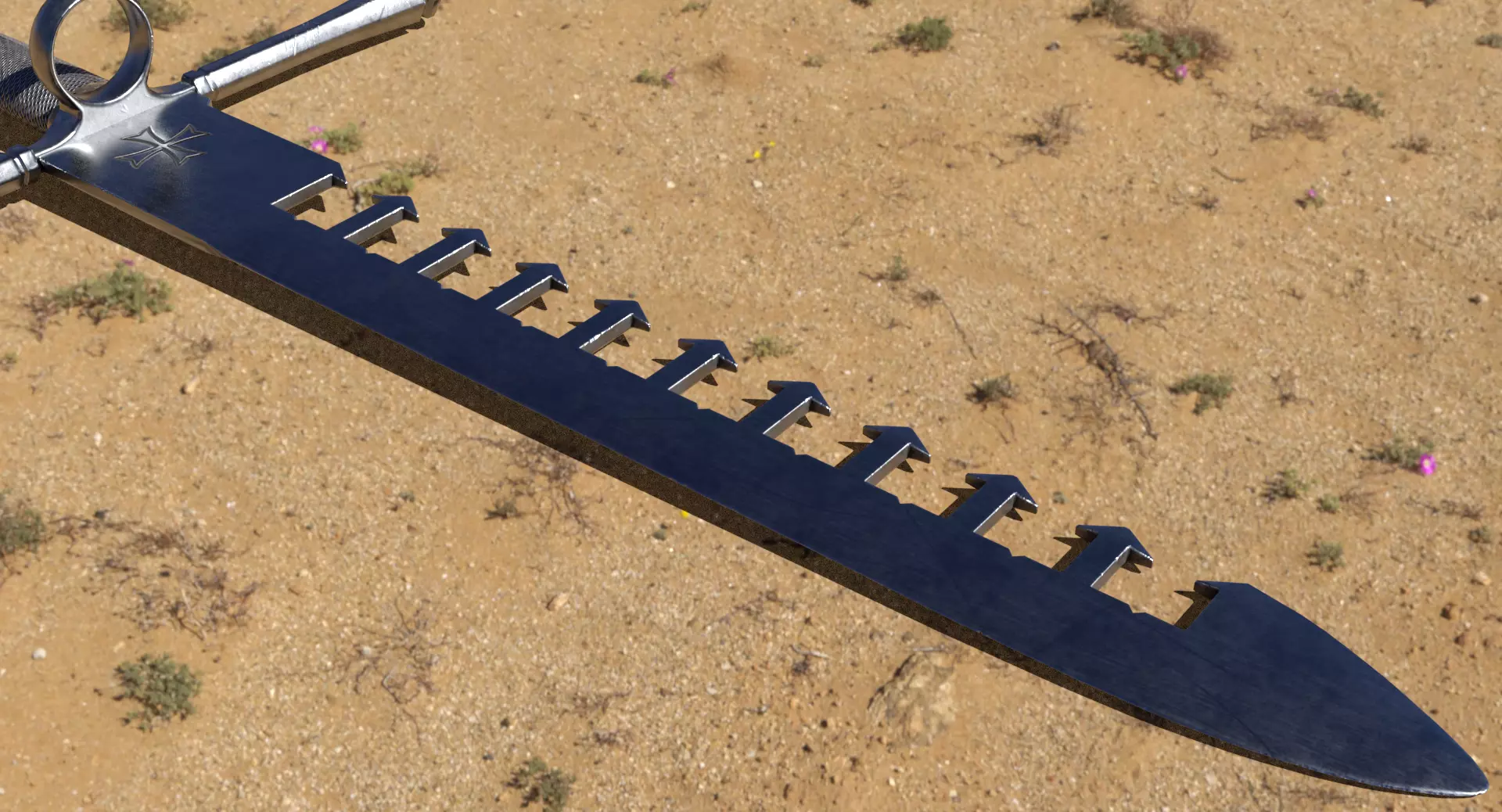 Swordbreaker Low-poly 3D model_7