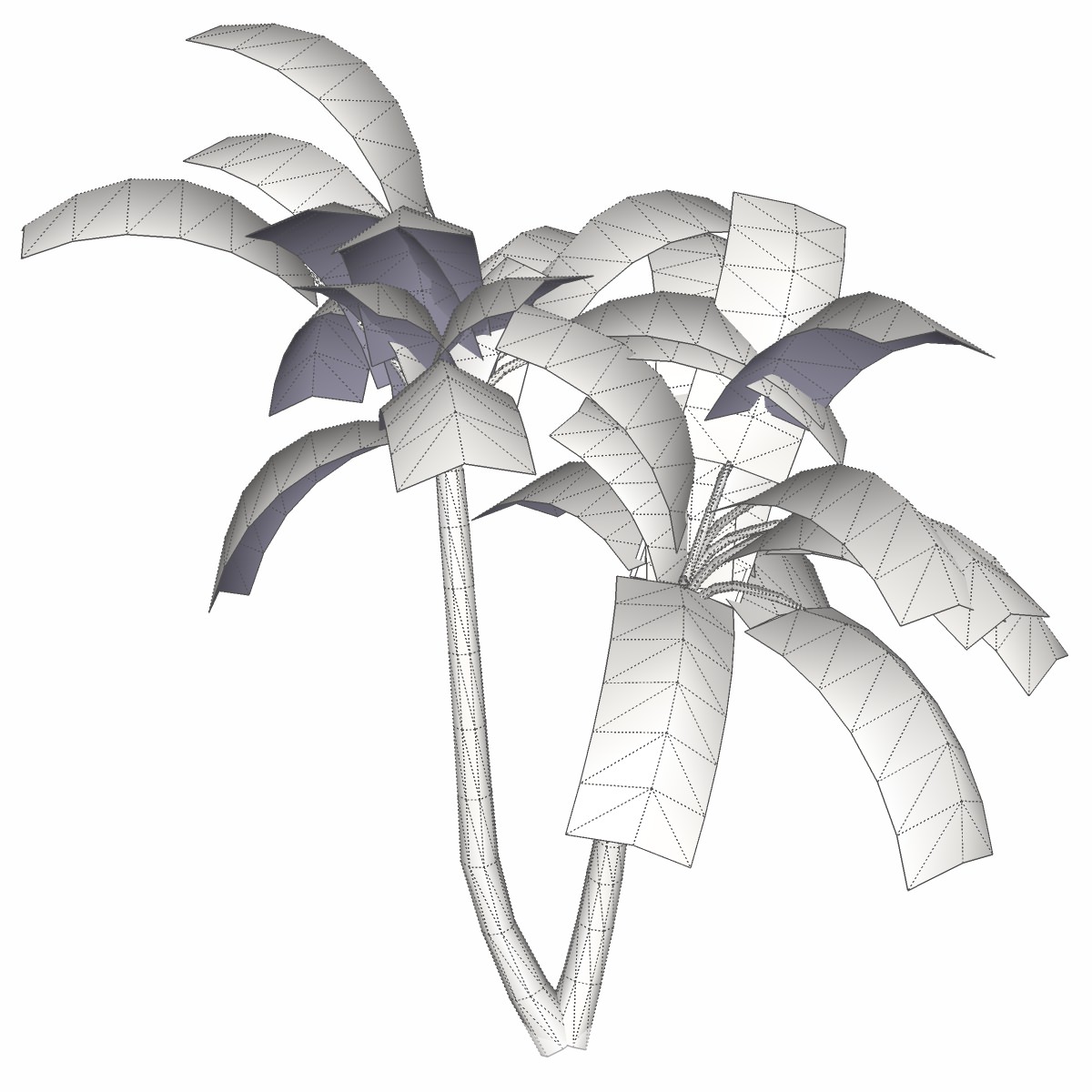 Banana Tree - 01 low poly Low-poly 3D model_1