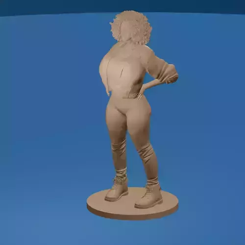 Confident Afro Woman in Modern Outfit