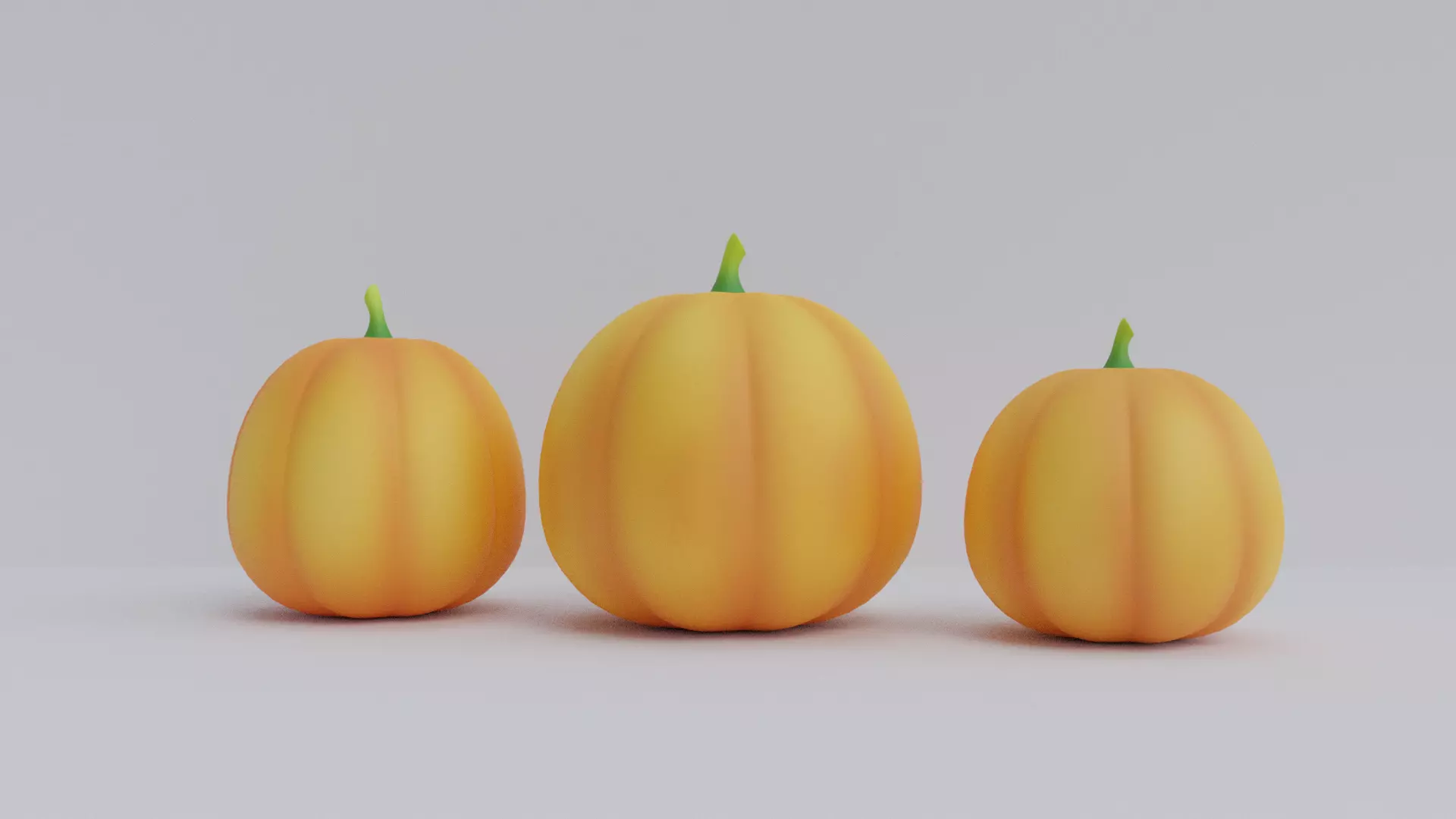 Pumpkins Low-poly 3D model_0