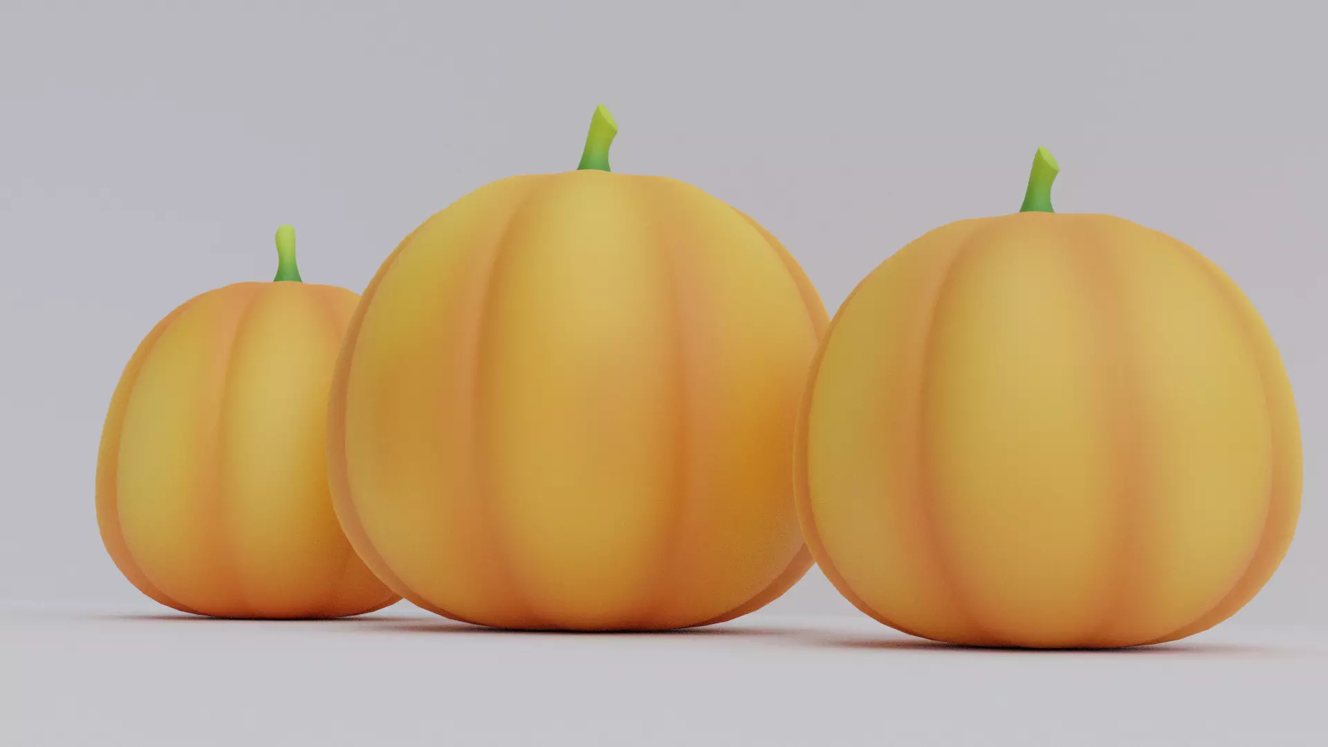 Pumpkins Low-poly 3D model_3
