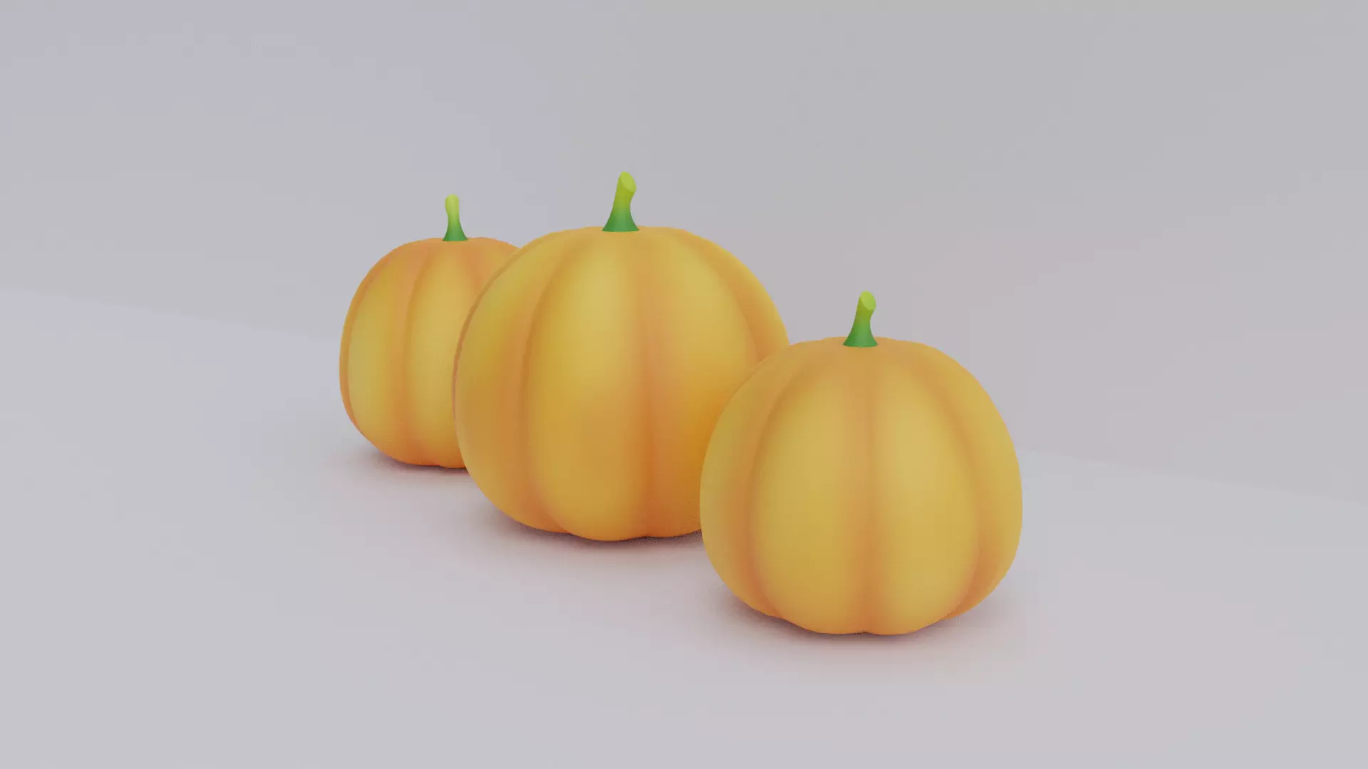 Pumpkins Low-poly 3D model_2