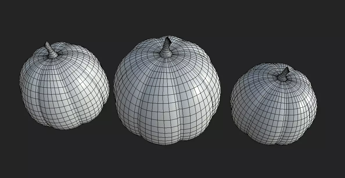 Pumpkins Low-poly 3D model_6