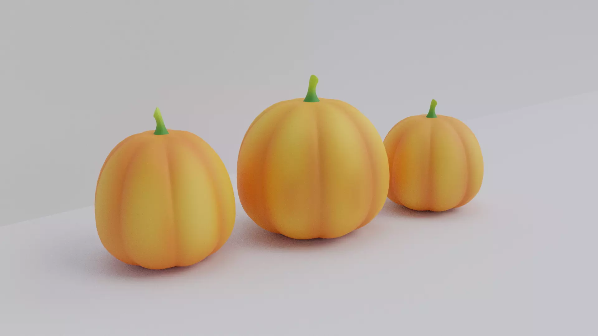 Pumpkins Low-poly 3D model_1