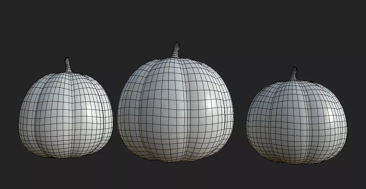 Pumpkins Low-poly 3D model_5
