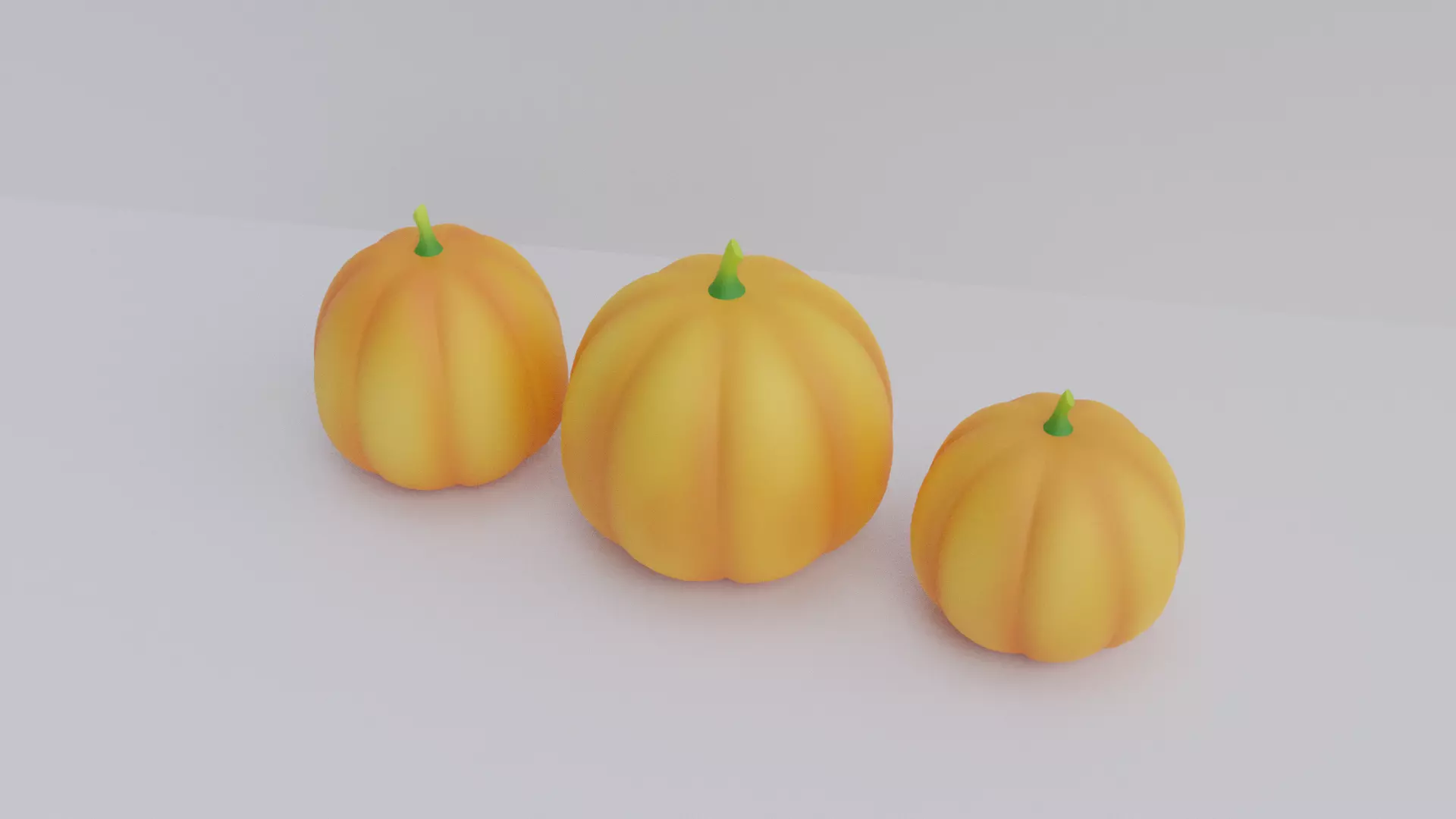 Pumpkins Low-poly 3D model_4