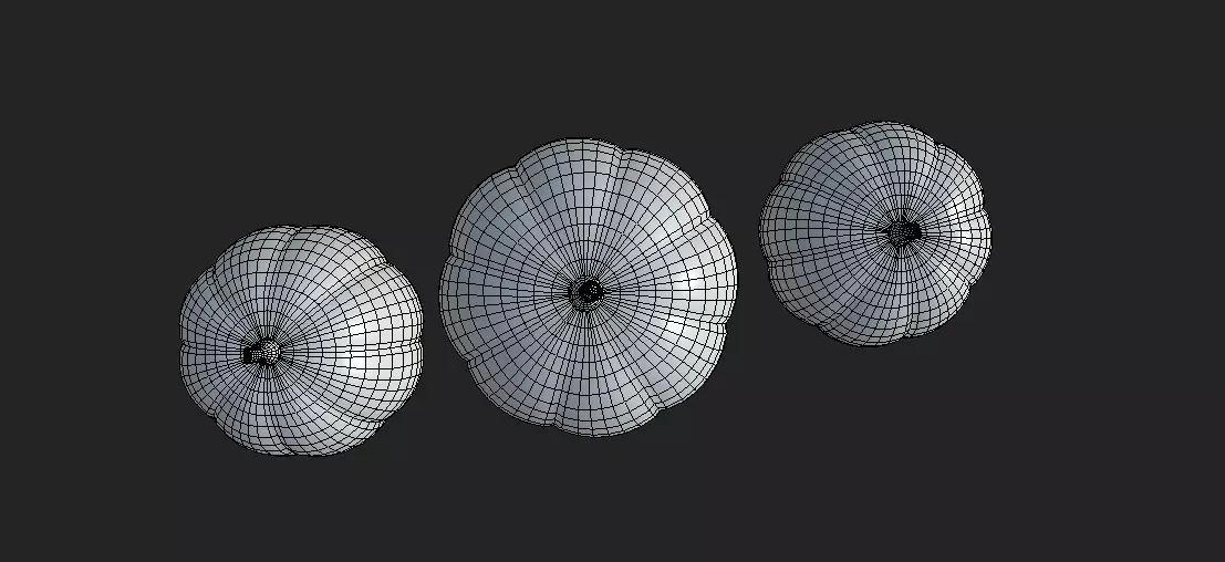 Pumpkins Low-poly 3D model_8