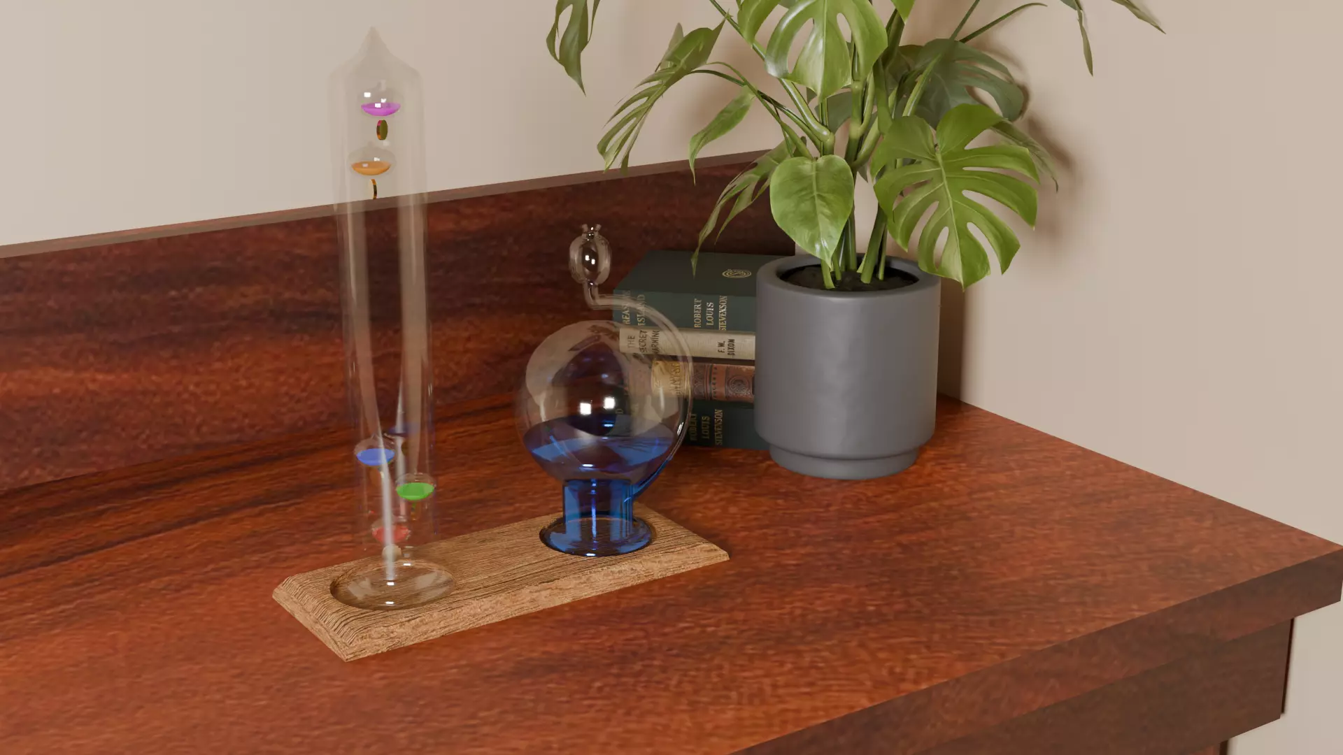 Antique Weather Station Low-poly 3D model_0