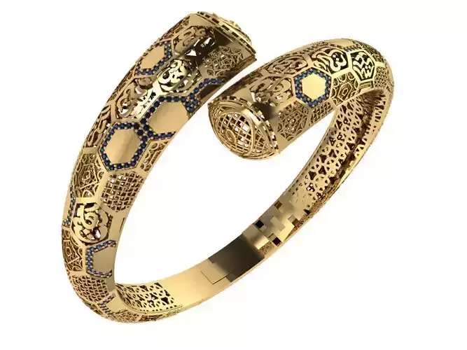 Custom Design Gold Bracelet 3D print model Custom Design Gold Bracelet 3D print model