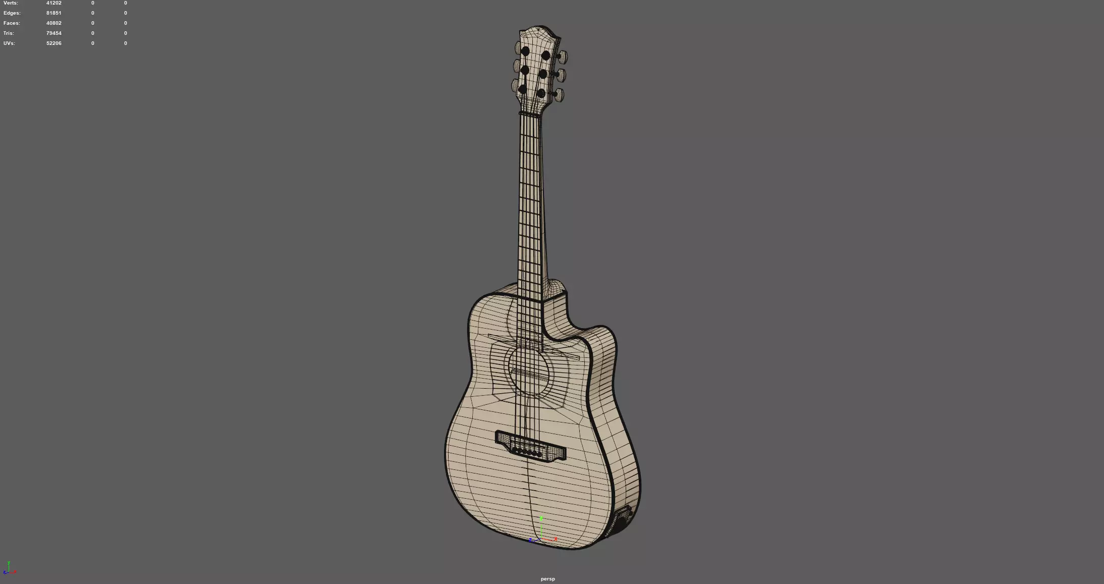 Guitar 3D model_4