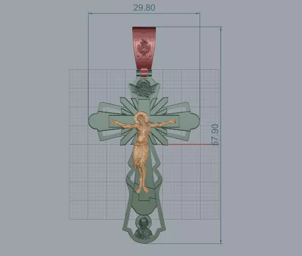 Cross with jesus icon Model 7932 3D print model_5