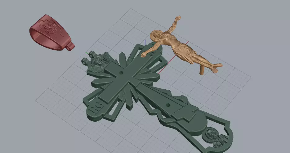 Cross with jesus icon Model 7932 3D print model_3