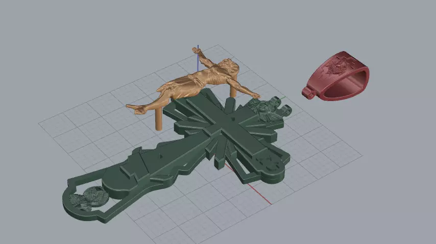 Cross with jesus icon Model 7932 3D print model_2