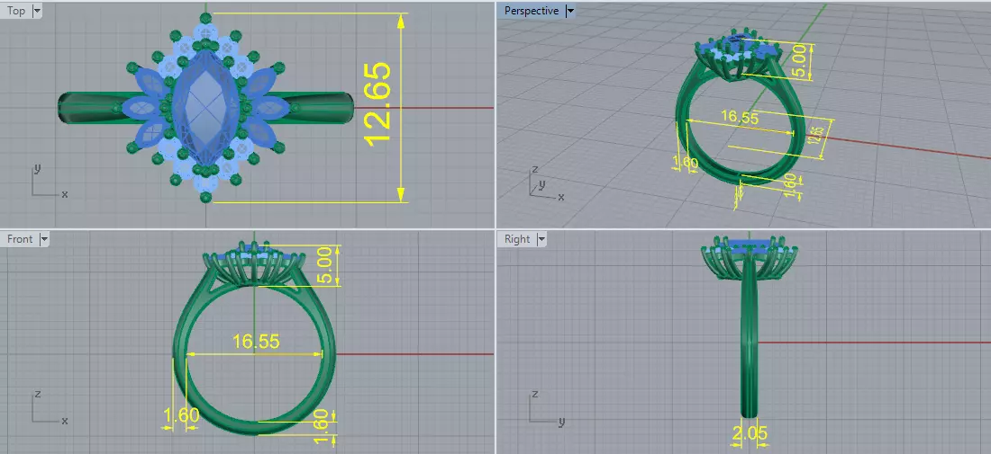 Solitaire engagement rings Model 7914 3D print model_6