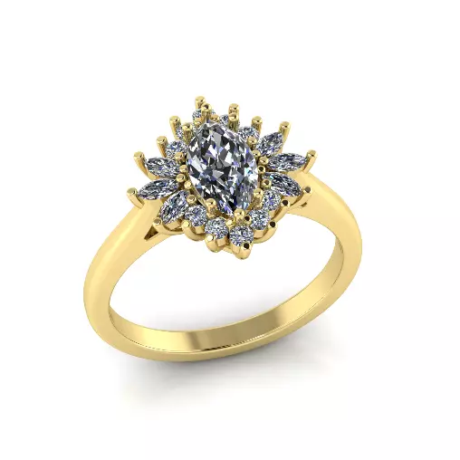 Solitaire engagement rings Model 7914 3D print model_2