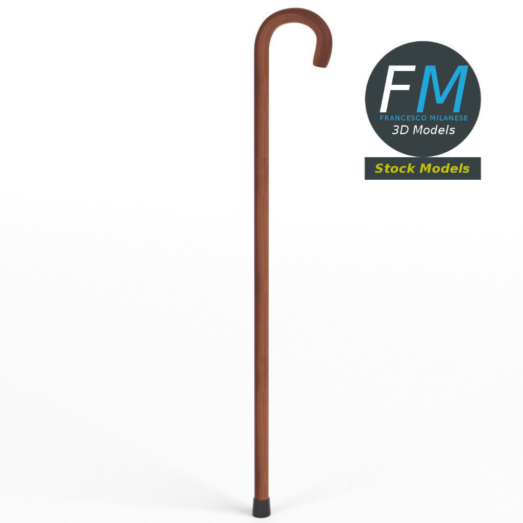 Walking stick 3D model_2