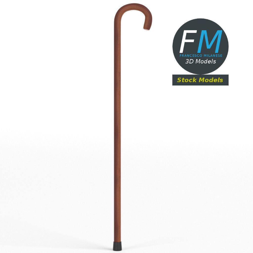 Walking stick 3D model_4