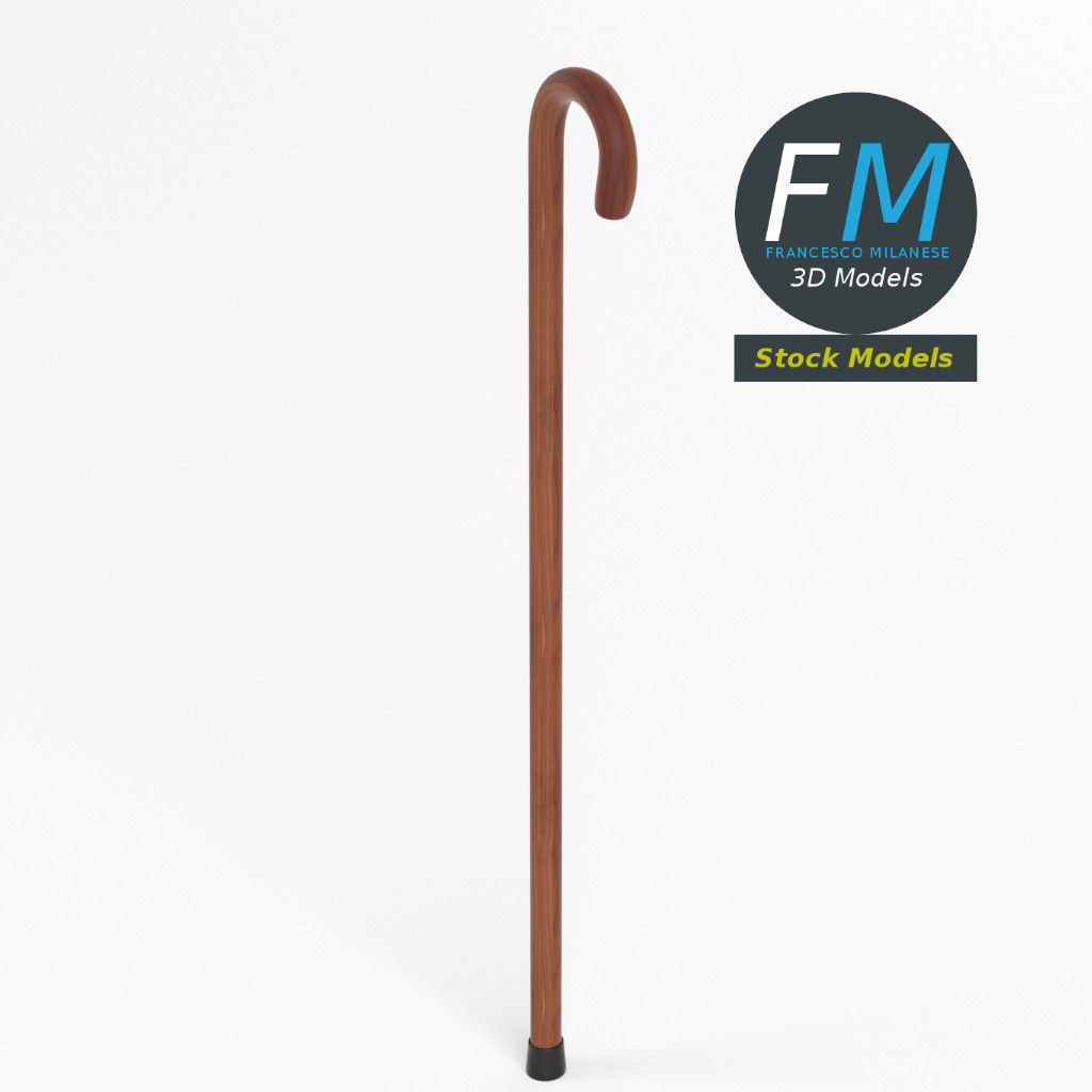 Walking stick 3D model_3