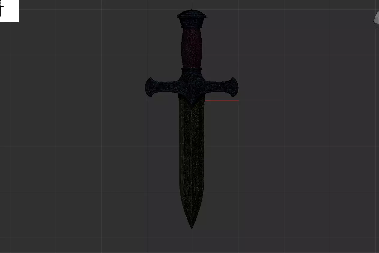 Realistic Medieval Dagger 3D Model - Ornate Fantasy Knife 3D model_5