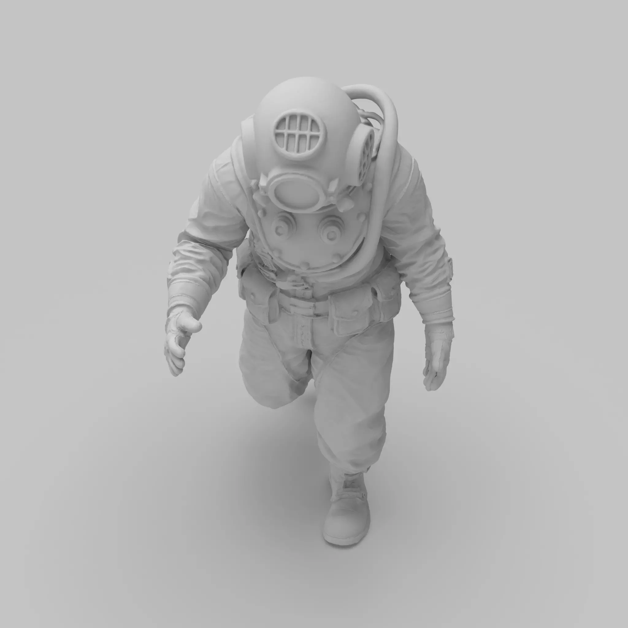 Realistic Vintage Diver Character for 3D Print 3D print model_2
