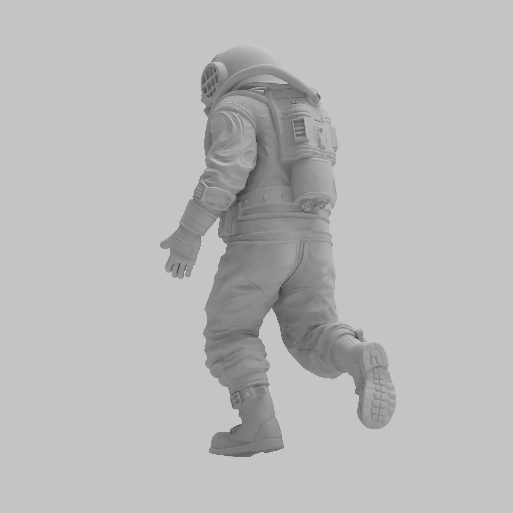 Realistic Vintage Diver Character for 3D Print 3D print model_6