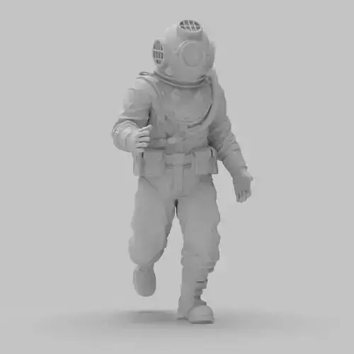 Realistic Vintage Diver Character for 3D Print 3D print model Realistic Vintage Diver Character for 3D Print 3D print model