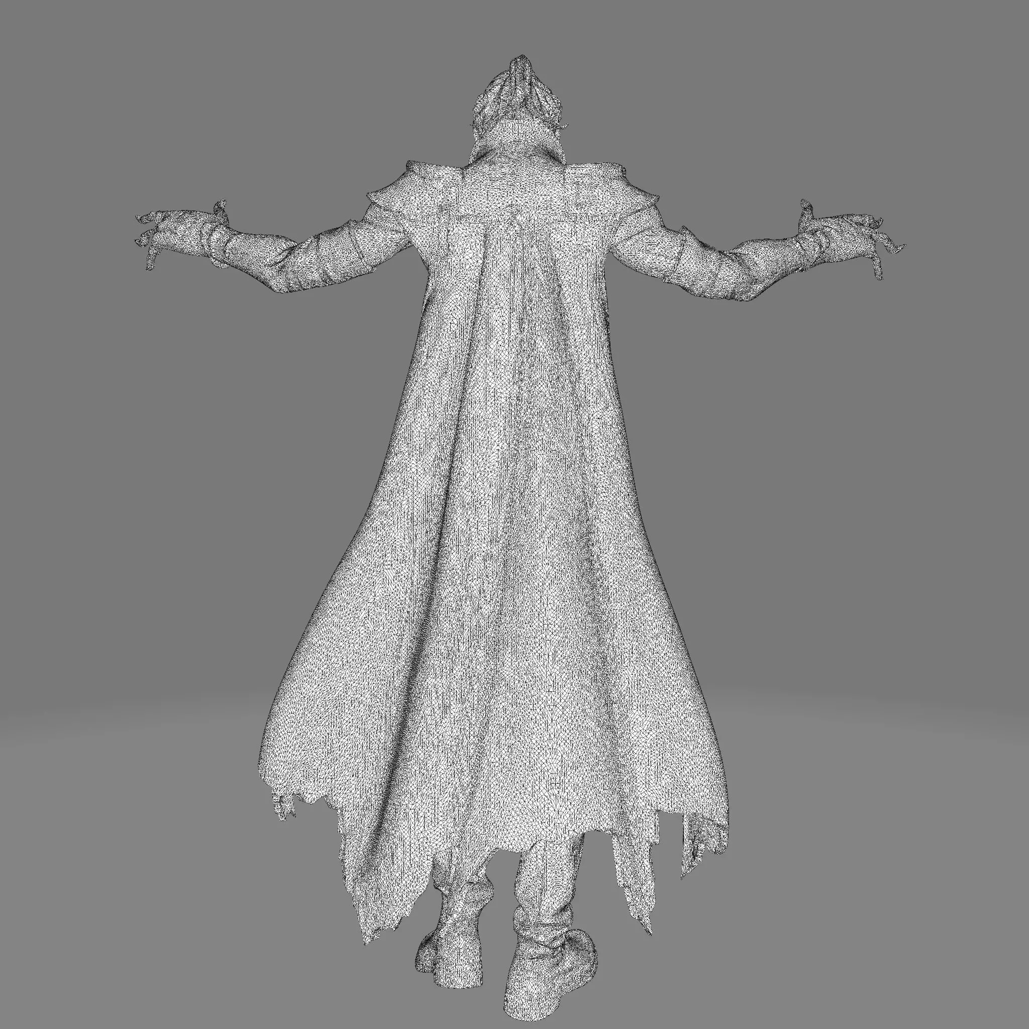 Gothic Vampire Lord  High Poly Stylized 3D Print Figurine 3D print model_20