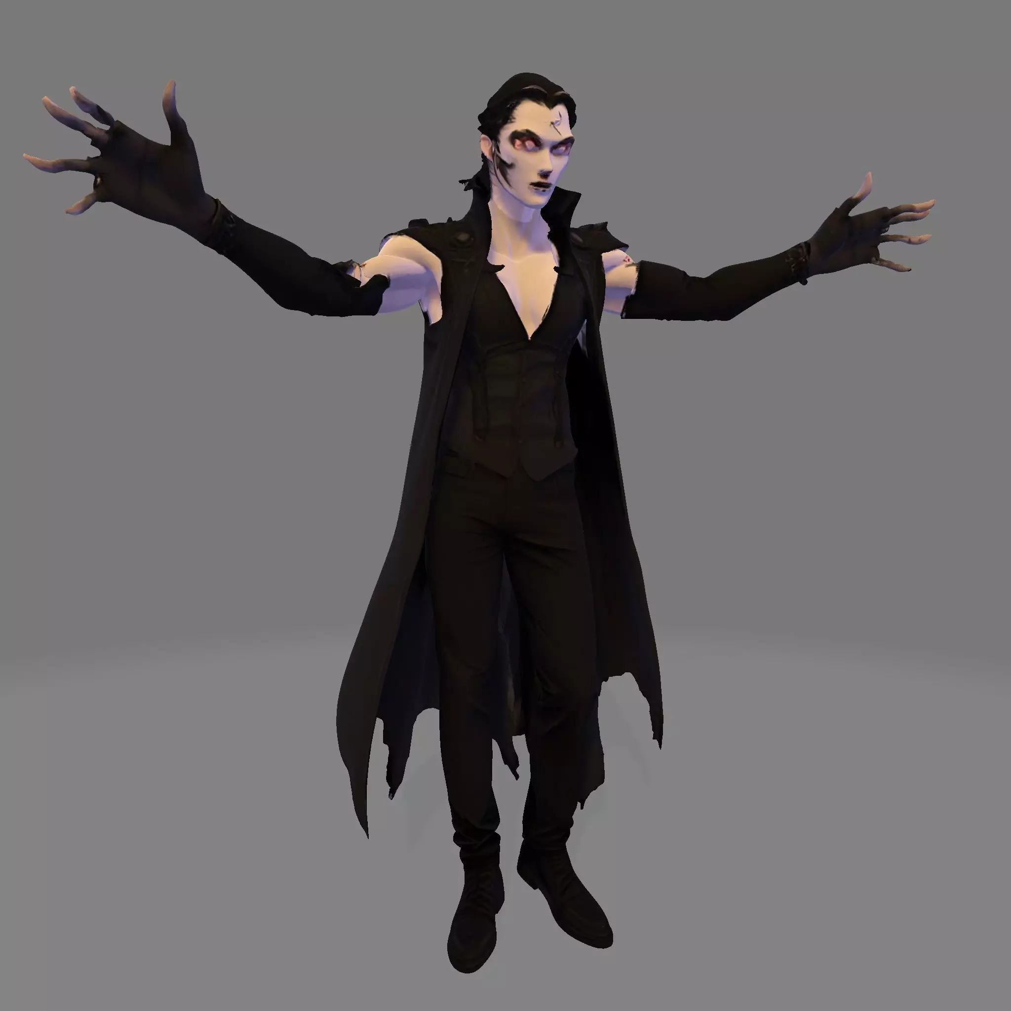 Gothic Vampire Lord  High Poly Stylized 3D Print Figurine 3D print model_0